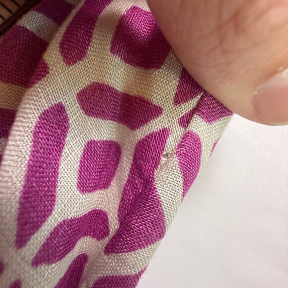 Ann Taylor LOFT Linen Geometric Print Shift Dress Multicolor Size 4 - Picture 12 of 12